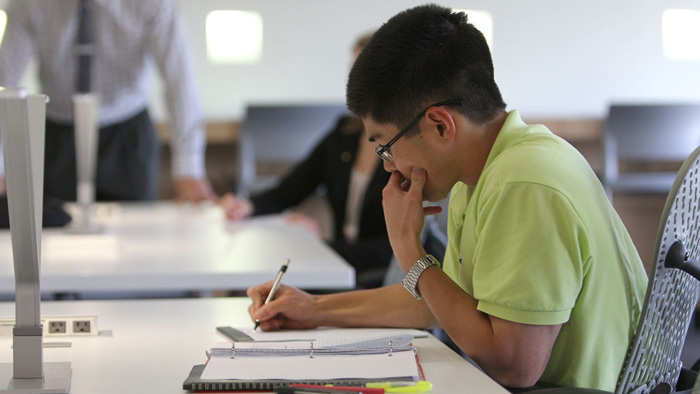 Student studying.