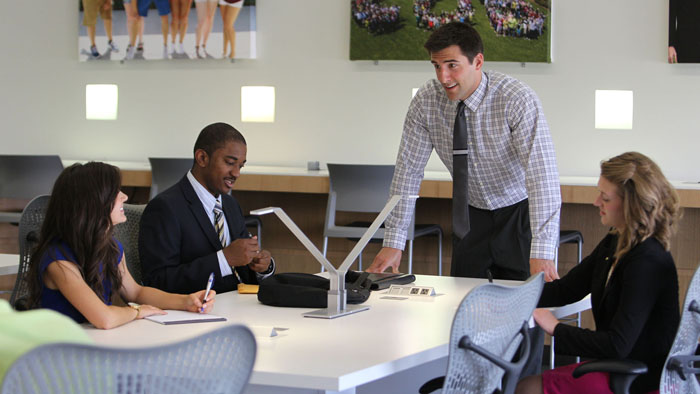 Students working on campus at Missouri State University